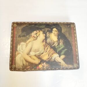 Vintage Dal Din Carlo Lithographed Hinged Tin Box